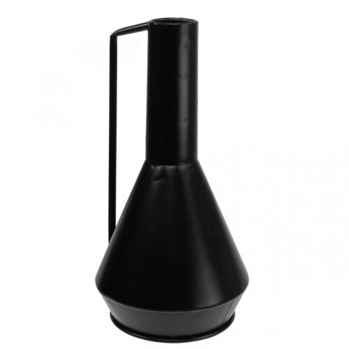 Dekoračná váza kovová dekoračná džbán čierna 19,5cm V38,5cm