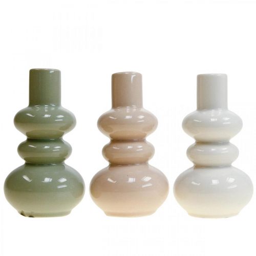 Floristik24 Dekoratívne vázy, keramická váza sada guľová V13,5cm Ø7,5cm 3ks