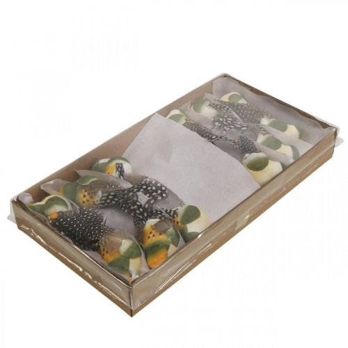 Floristik24 Dekoračné vtáčiky mini vtáčik na drôte pružinová dekorácia 3×6cm 12ks