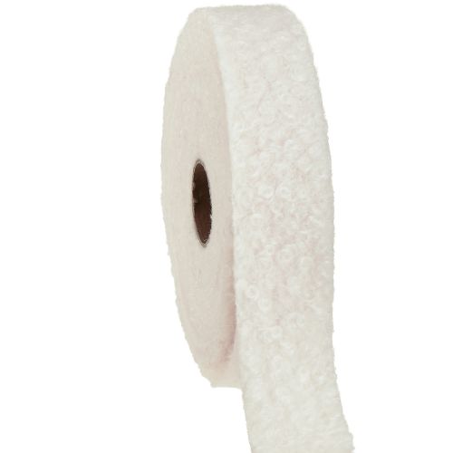 položky Dekoratívna stuha krémová, široká stuha, látková stuha s imitáciou vlny 40 mm, 8 m