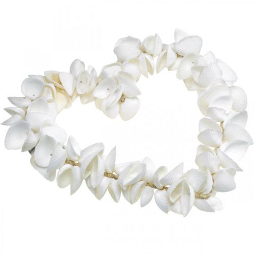 Floristik24 Srdiečko z mušlí, námorná dekorácia na Valentína, ozdobné srdce z mušlí, dekorácia mora 34×34cm