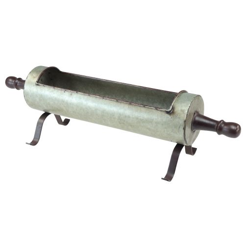 Floristik24 Ozdobný valček na misku vintage zinkový vzhľad 54×15×15cm