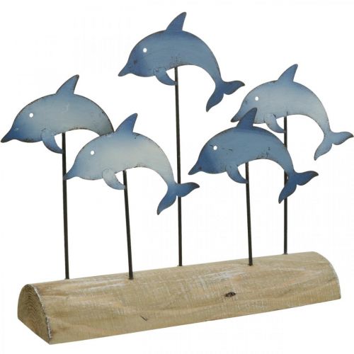 Delfíny na set, morská dekorácia, námorná kovová dekorácia V24,5cm L32,5cm
