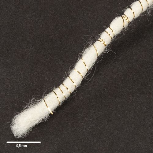 položky Vlnená šnúrka biela so zlatou niťou 5m x 5mm s drôtom na dekoráciu a tvorenie