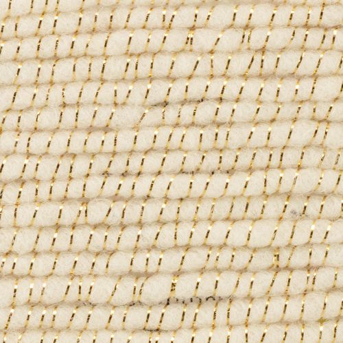 položky Vlnená šnúrka biela so zlatou niťou 5m x 5mm s drôtom na dekoráciu a tvorenie