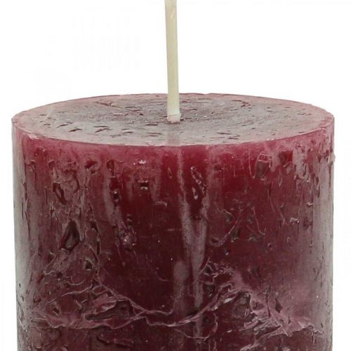 položky Pevné farebné sviečky Burgundsko Rustic Safe Candle 110×60mm 4 ks