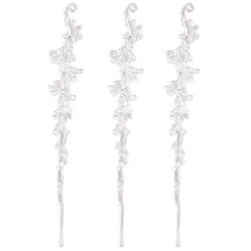 položky Zimná dekorácia ozdoba cencúľ vešiak číry 25cm 3 kusy