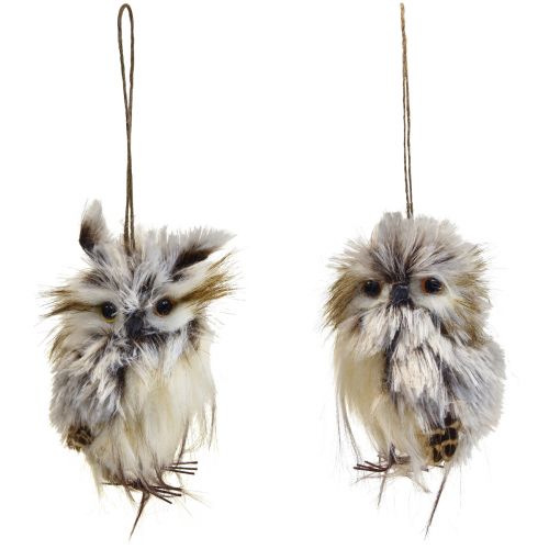 položky Dekorácia sovičky figúrky sovy malé, dekorácia lesných zvieratiek 11cm bielo-hnedá 2ks