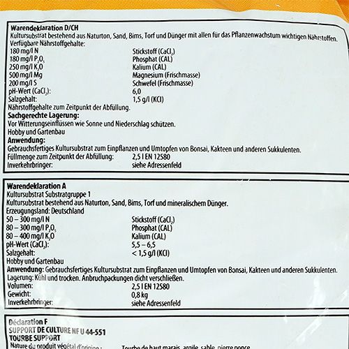 Floristik24 FRUX zemina na kaktusy a bonsaje 2,5 litra