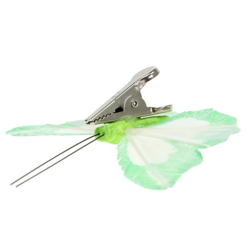 Floristik24 Motýliky z peria na klipe farebné 7cm 12ks