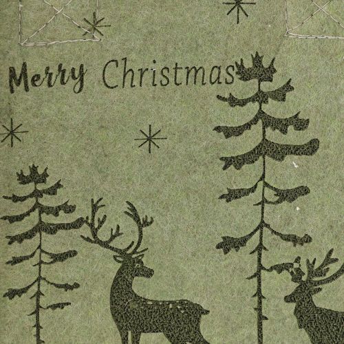 položky Plstená taška Veselé Vianoce malá s rúčkami zelená 15×10cm