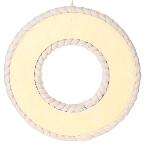 položky Dekoračný venček z filcu na zavesenie v béžovej farbe Ø30cm V4cm