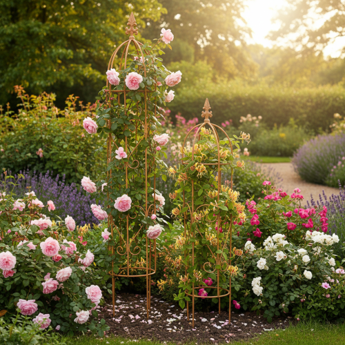 položky Záhradná mriežka, pomôcka na lezenie ruží a iných popínavých rastlín, ideálny záhradný dizajn, 108 cm, sada 2 kusov.