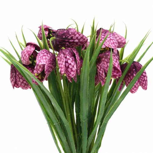 Floristik24 Šachovnicové kvety Fritillaria umelá fialová 29cm 6 ks