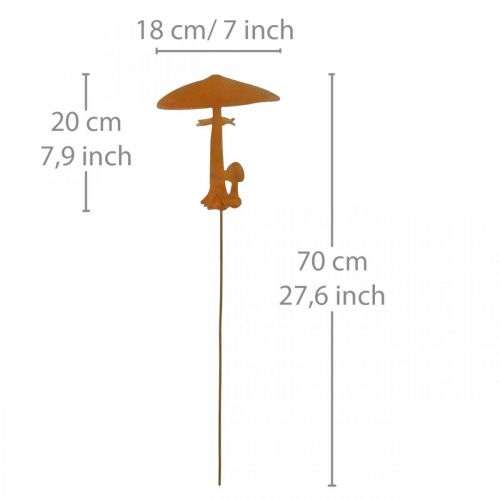 položky Záhradné hríby Záhradná dekorácia Hrdzavý kov 70cm