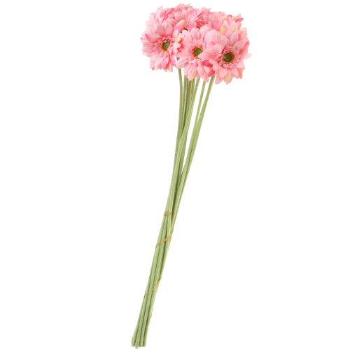 Floristik24 Gerbera ružová umelá 47cm 12ks