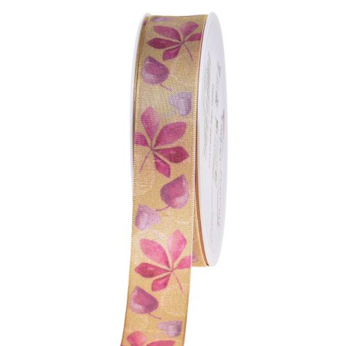 položky Darčeková stuha fialová jesenné lístie dekoračná stuha jeseň 25mm 20m