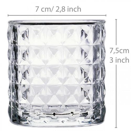 Floristik24 Zmes vzorov sklenenej lucerny, dekorácia na sviečku, dekoratívna sklenená nádoba, dekorácia na stôl 3 kusy v sade