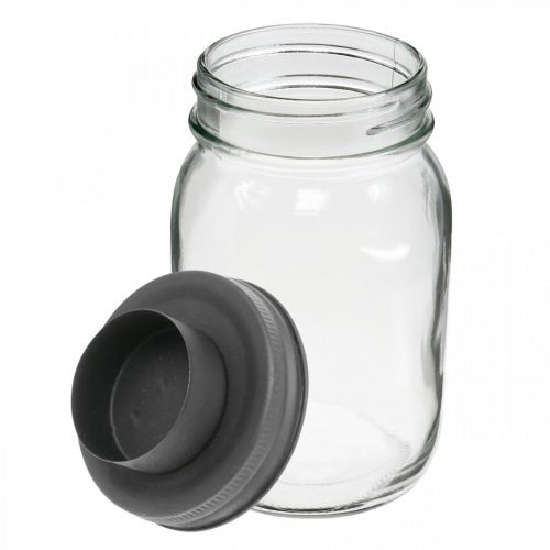 Floristik24 Ozdobný pohár so svietnikom na čajovú sviečku čierne kovové viečko Ø8,5cm V15cm 2ks