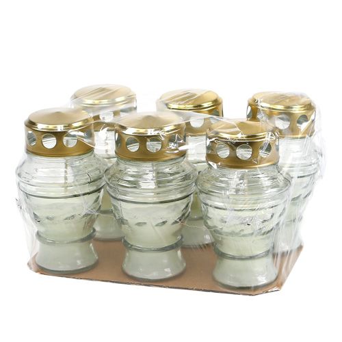 Floristik24 Hrob svetlý biely H13cm 6ks