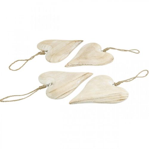 položky Drevené srdce, ozdobné srdiečko na zavesenie, dekorácia srdiečko V13cm 4 ks