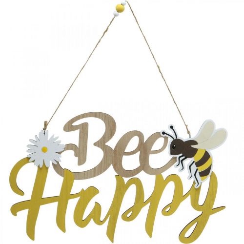 Ozdobný nápis včielka &quot;Bee Happy&quot; letná dekorácia drevo 31×18cm 2ks