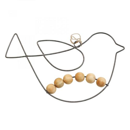 Floristik24 Deko prívesok vtáčik deko kov čierne drevo 19x12cm 6ks