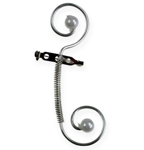 položky Svadobný špendlík s perlami, strieborný 8cm 24 ks