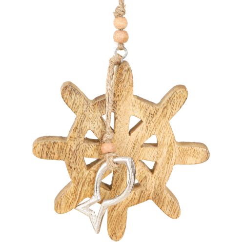 položky Drevená dekorácia volantu kovová rybka prívesok Ø12cm 3 ks