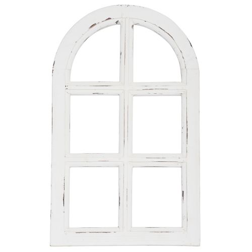 Drevená dekorácia shabby chic dekoračný rám okna drevený biely 29,5×48cm