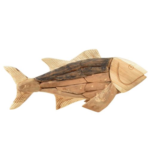 položky Drevená ryba teak drevená dekorácia ryba stolová dekorácia drevo 63cm