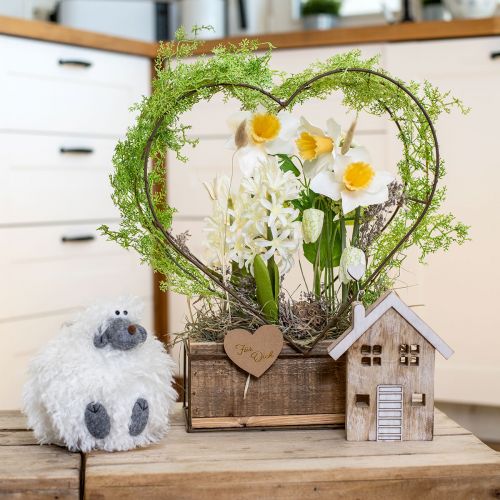 položky Drevený domček dekoračný domček na stôl stojan drevený 20cm 2 ks