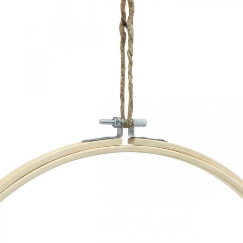 položky Drevený kruhový prsteň, ručná práca, vyšívací rámik, svojpomocne, boho štýl Ø24cm