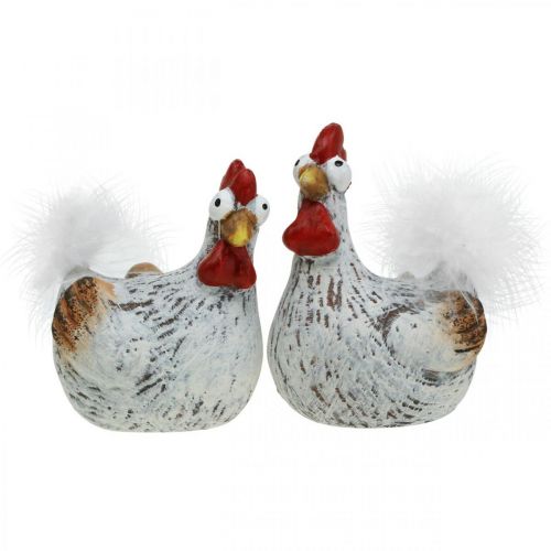 Floristik24 Veľkonočné sliepky Funny Chickens Deco Ceramic 4ks
