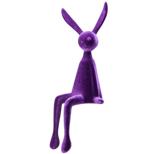 Floristik24 Edge Sitter Bunny Veľkonočný zajačik Flocked Purple – 2. voľba – Lilac 36cm 3 ks