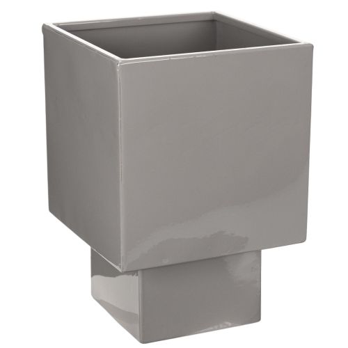 Článok Sivý kockový kvetináč s podstavcom pre modernú dekoráciu, 22 cm
