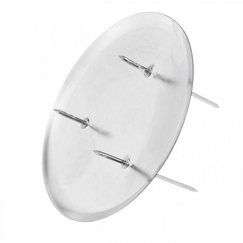 Floristik24 Svietnik na adventný veniec, vianoce, dekorácia na sviečku strieborná Ø10cm 4ks