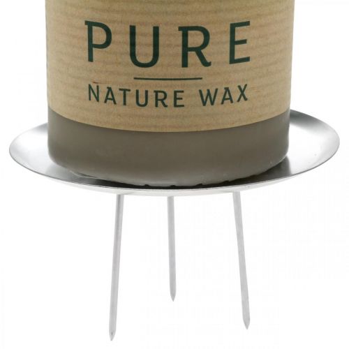 Floristik24 Svietnik na adventný veniec, vianoce, dekorácia na sviečku strieborná Ø8cm 4ks