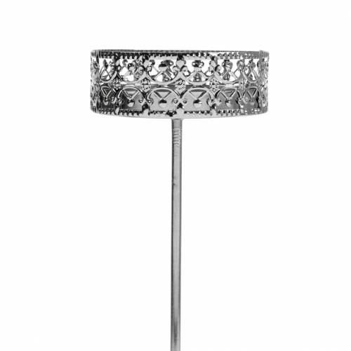 položky Filigránový svietnik na upnutie strieborný Ø6,4cm V12,5cm 4 kusy starožitného vzhľadu