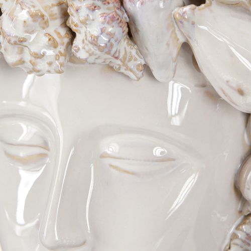 položky Keramická hlavová váza s mušľami – stredomorská ozdobná busta na rastliny a kvety 25 cm