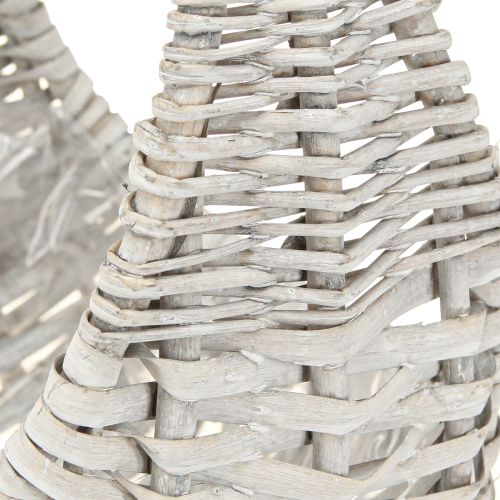 položky Kôš s rukoväťou, prútený kôš, praná sivá, V43/34/27cm, sada 3 ks