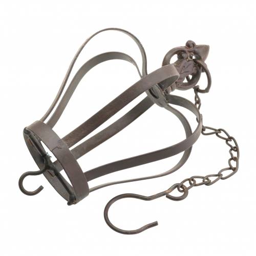 položky Kovová korunka na zavesenie s háčikom hrdzavohnedá Ø11cm H17cm