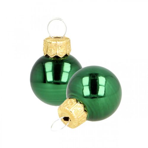 Mini vianočné gule sklenené zelené matné/lesklé Ø2cm 44ks
