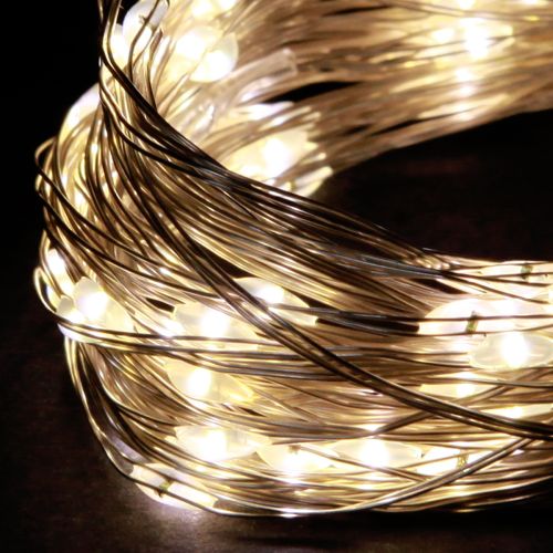 položky LED svetelná reťaz 100 mikro LED teplá biela s časovačom 4 kusy