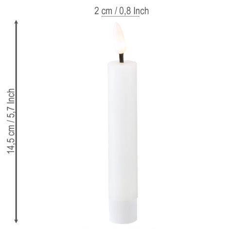 položky LED tyčinková sviečka biela vosková sviečka LED teplá biela 14,5 cm 2 kusy