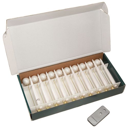 Floristik24 LED sviečky na vianočný stromček bezdrôtové diaľkové 15,5cm 10 ks