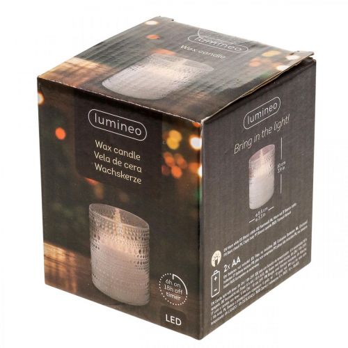 Floristik24 LED sviečka vosková sviečka sviečka LED lampáš Ø8,5cm V10cm