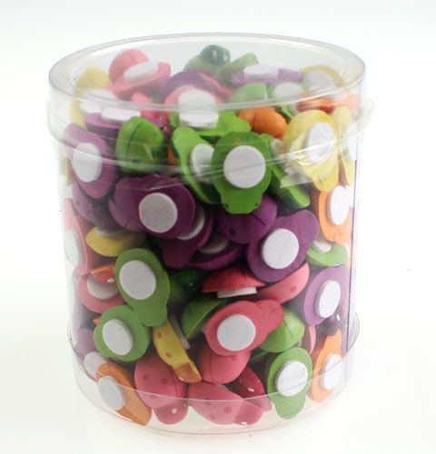 Floristik24 Drevené lienky na nalepenie 2cm rôznych farieb. 220 kusov