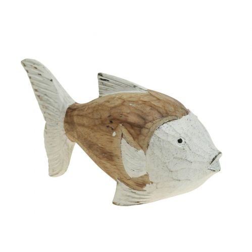Námorná dekorácia rybie drevo drevená ryba shabby chic 17×8cm