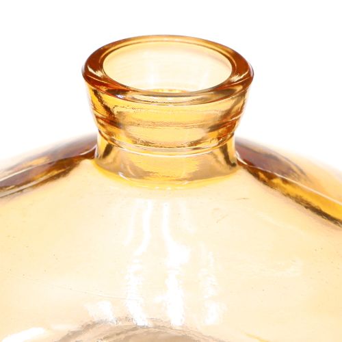 položky Mini sklenené vázy cibuľovité ploché oranžové Ø9cm 6 ks